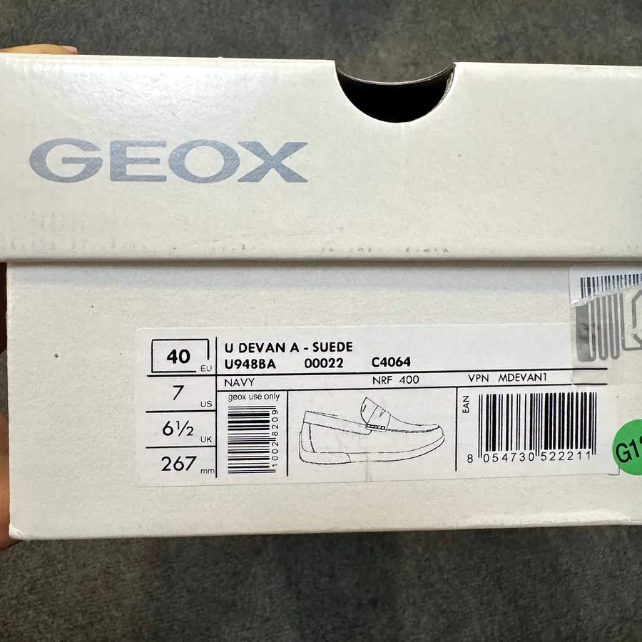 Лоферы мужские Geox, размер 40, тёмно-синие