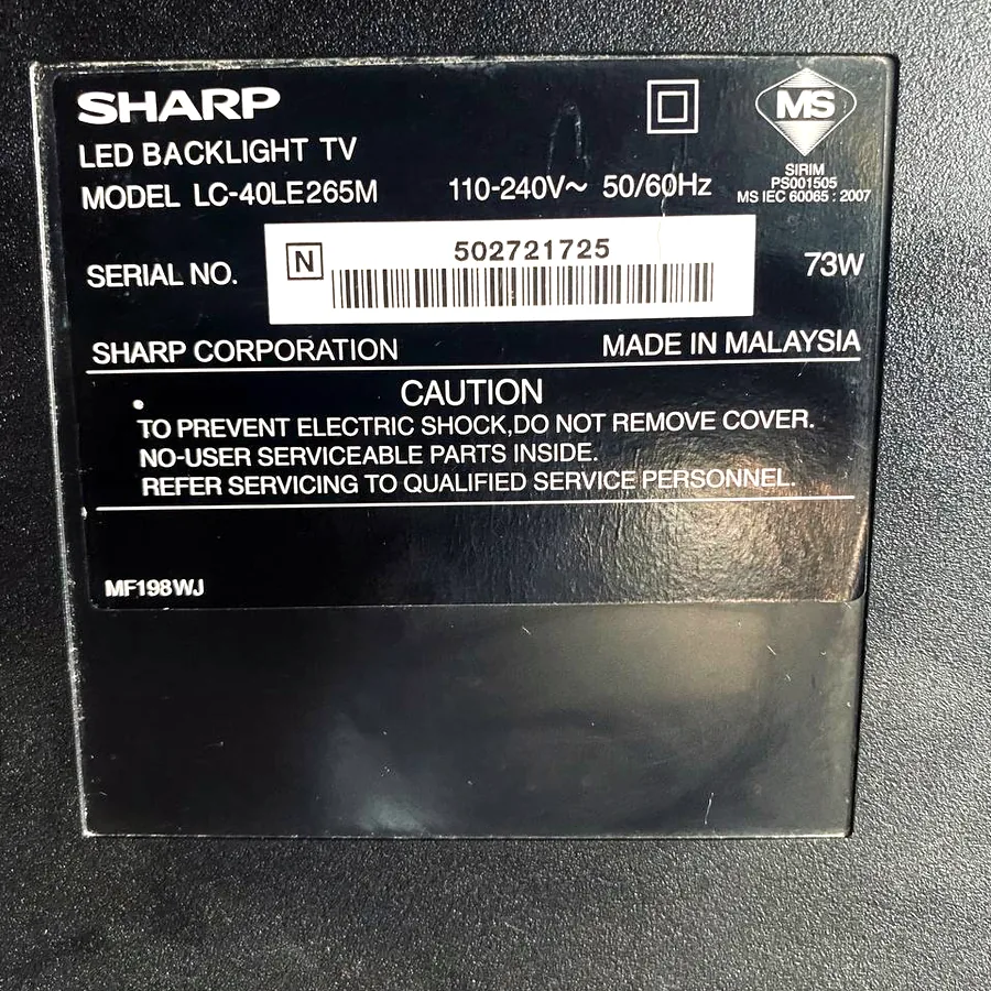 Телевизор Sharp, диагональ 101 см
