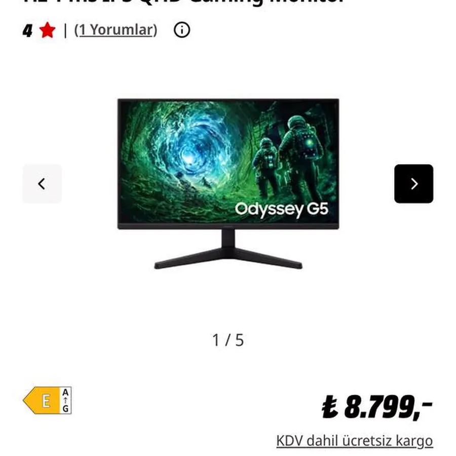 Монитор Samsung Odyssey G5 G50D 27 дюймов