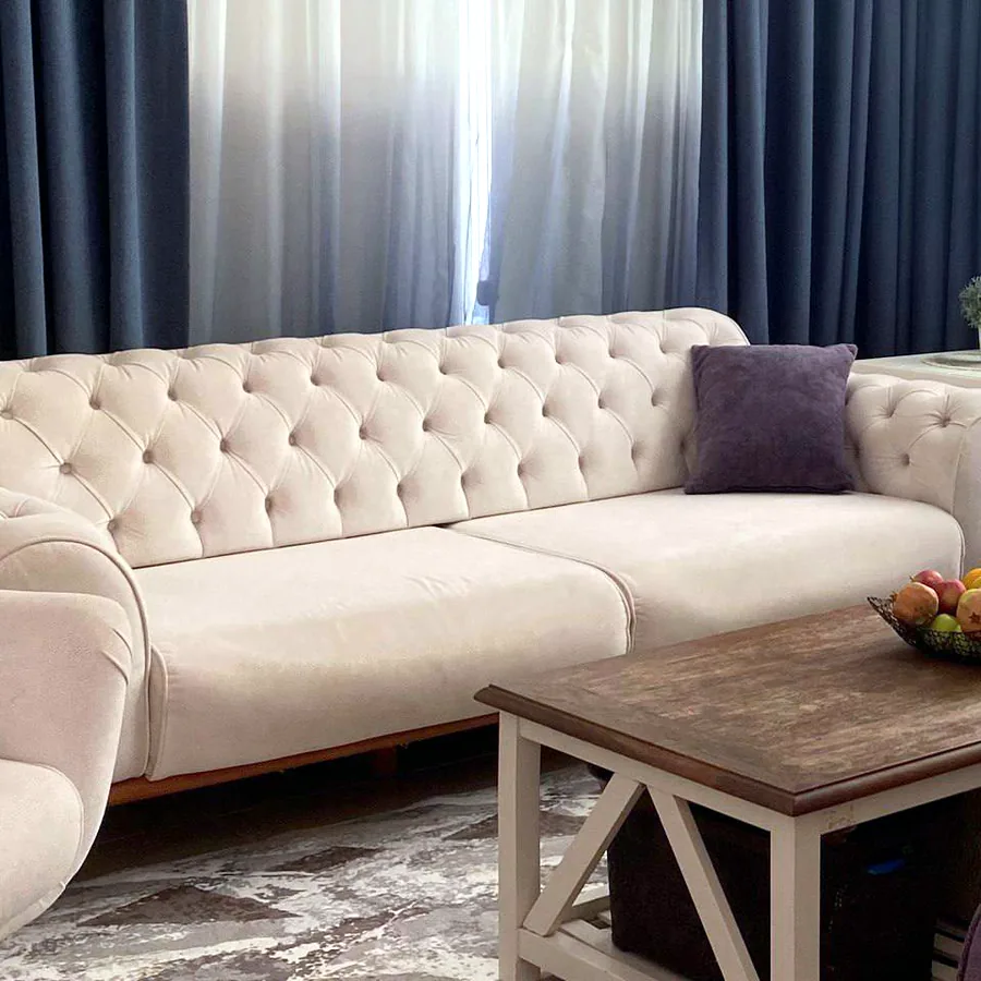 Диван Chesterfield, бежевый, отличное состояние
